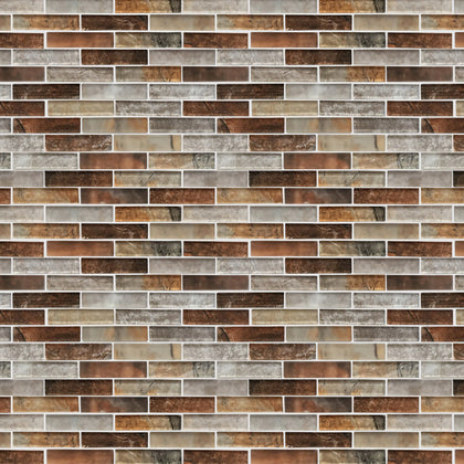 Gray Umber Textured Mixed Color Glass 12-in x 12-in Mosaic Wall Tile( 10 sq. ft. /Box )