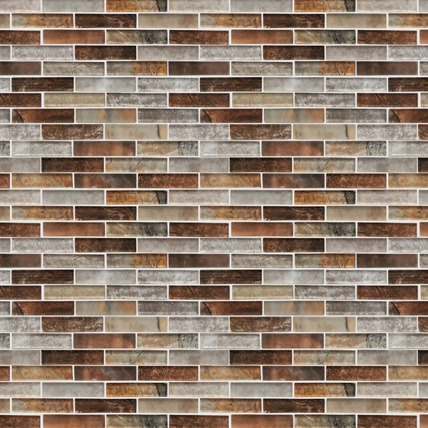 Gray Umber Textured Mixed Color Glass 12-in x 12-in Mosaic Wall Tile( 10 sq. ft. /Box )