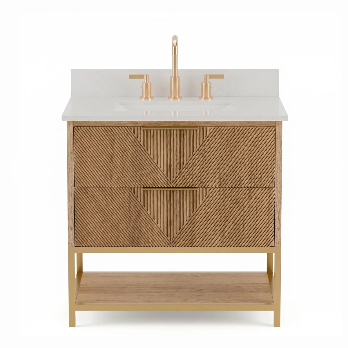 Waymart 30" Single Vanity With Pure White Quartz Top