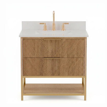 Waymart 30" Single Vanity With Pure White Quartz Top