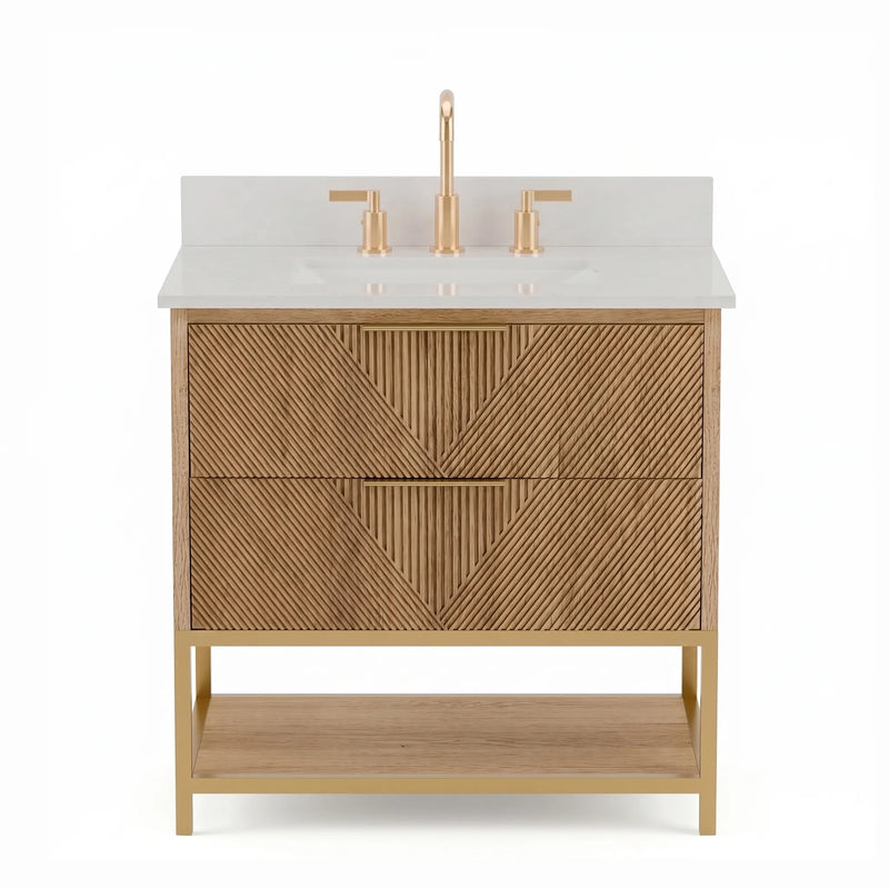 Waymart 30" Single Vanity With Pure White Quartz Top