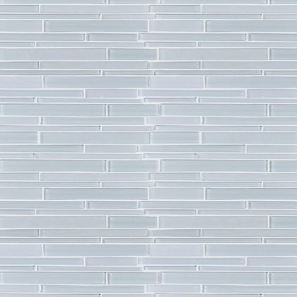 Ice Block Random Strip 12-in x 12-in Glass Mosaic Wall Tile( 10 sq. ft. /Box )