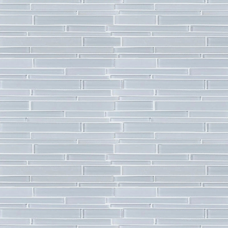 Ice Block Random Strip 12-in x 12-in Glass Mosaic Wall Tile( 10 sq. ft. /Box )