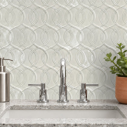 Khaki Handmade 14-in x 15-in Glazed Porcelain Mosaic Wall Tile( 12 sq. ft. /Box )