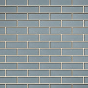 Dark Blue Glass Mosaic with Silver Trim 12-in x 12-in Glass Mosaic Wall Tile( 10 sq. ft. /Box )