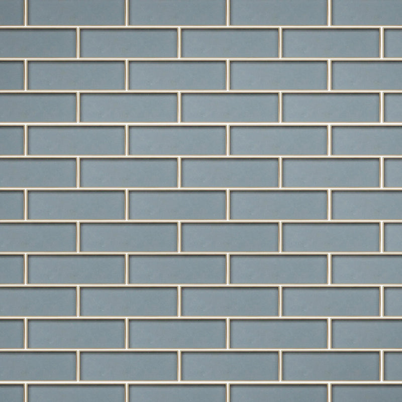 Dark Blue Glass Mosaic with Silver Trim 12-in x 12-in Glass Mosaic Wall Tile( 10 sq. ft. /Box )