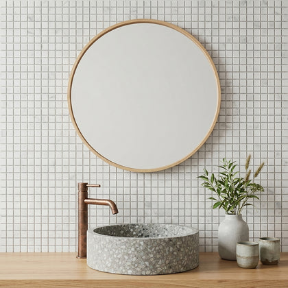 Oriental White 12-in x 12-in Polished Marble Mosaic Floor and Wall Tile( 5 sq. ft. /Box )