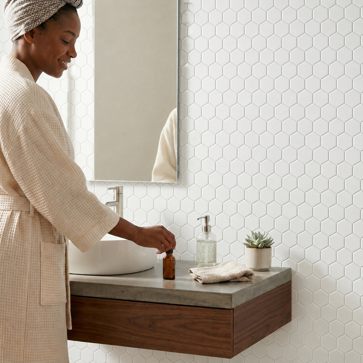 White - 2-in Hexagon 12-in x 12-in Matte Porcelain Mosaic Floor and Wall Tile( 20 sq. ft. /Box )