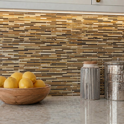 Natural Weave Random Strip Glass Mix 12-in x 13-in Glass Mosaic Wall Tile( 21.6 sq. ft. /Box )