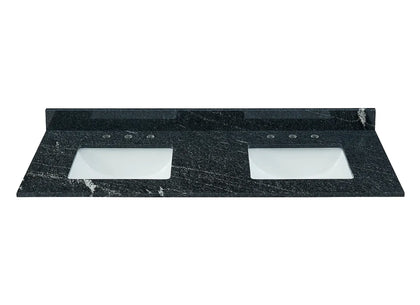 61" Thunder Black Granite Vanity Top with Sink