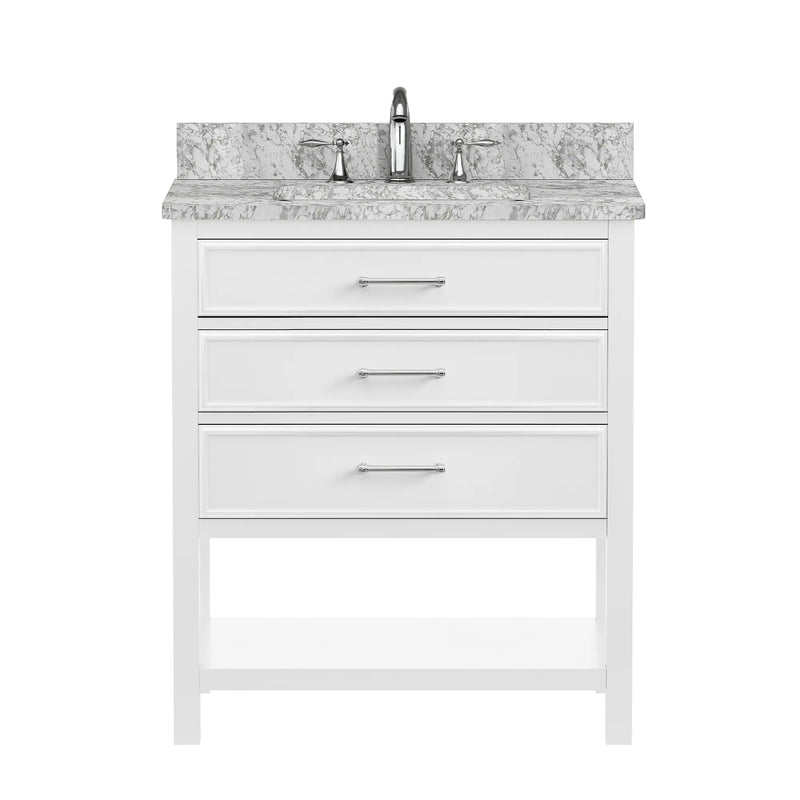 2.0 Manhattan  30" Vanity With Carrara Marble Top
