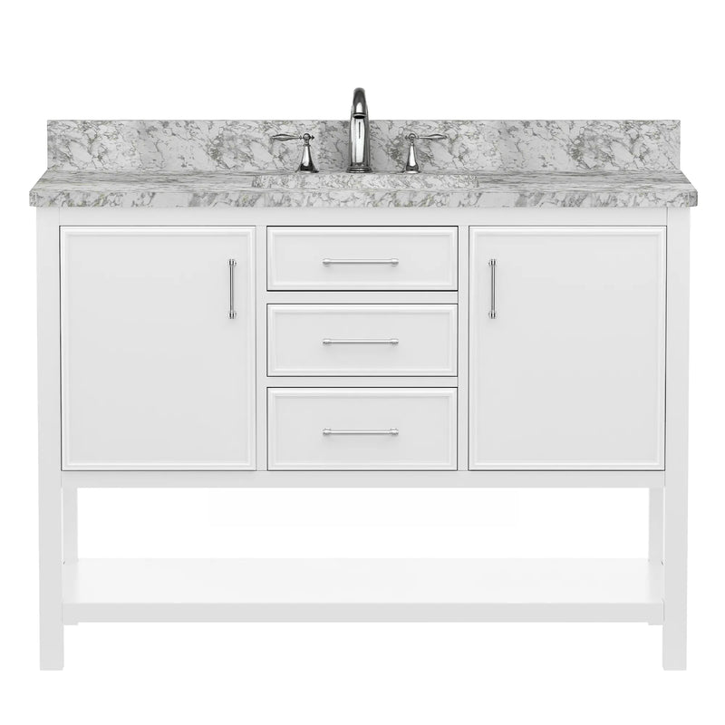 2.0 Manhattan 48" Vanity With Carrara Marble Top