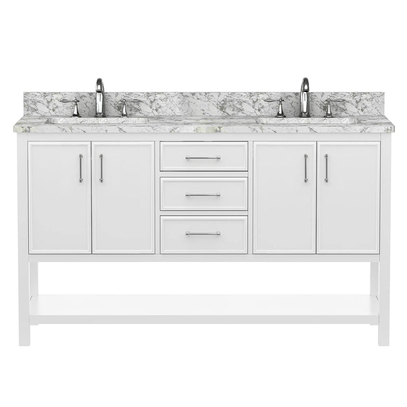 2.0 Manhattan 60" Vanity With Carrara Marble Top