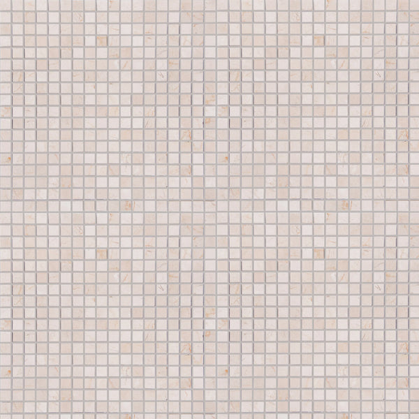 Cream Marfil 12-in x 12-in Polished Mosaic Floor and Wall Tile( 5 sq. ft. /Box )