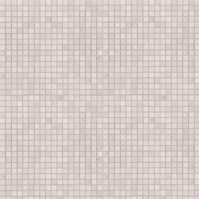 Cream Marfil 12-in x 12-in Polished Mosaic Floor and Wall Tile( 5 sq. ft. /Box )