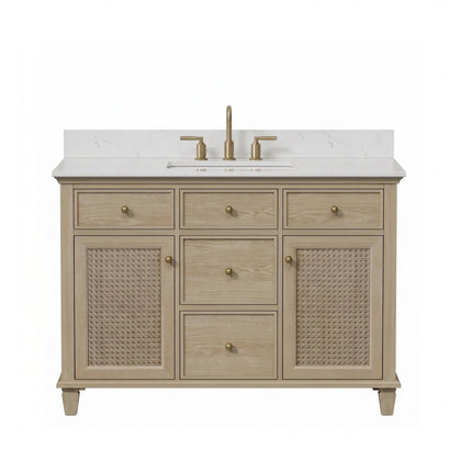 Ronnie 48" Vanity Set with White Carrara Quartz Top