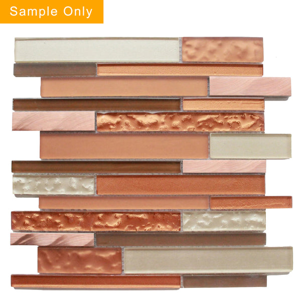 Sunset Ridge Glass Mosaic Wall Tile - Sample (Product Shown is Full Size)