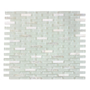 12-in x 12-in Ballentine Marble & Glass Mix Random Strip Mosaic Wall Tile( 10 sq. ft. /Box )