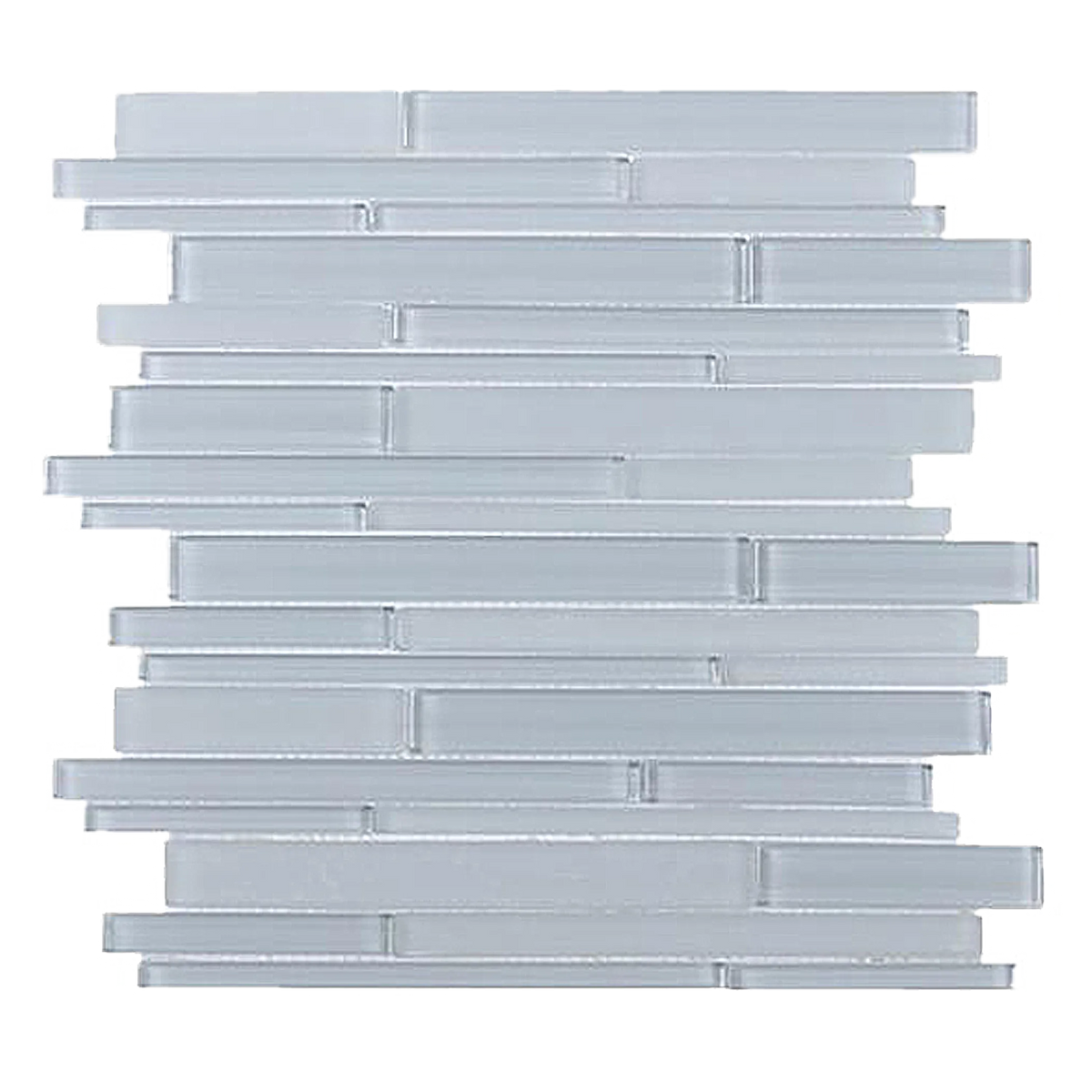 Ice Block Random Strip 12-in x 12-in Glass Mosaic Wall Tile( 10 sq. ft. /Box )