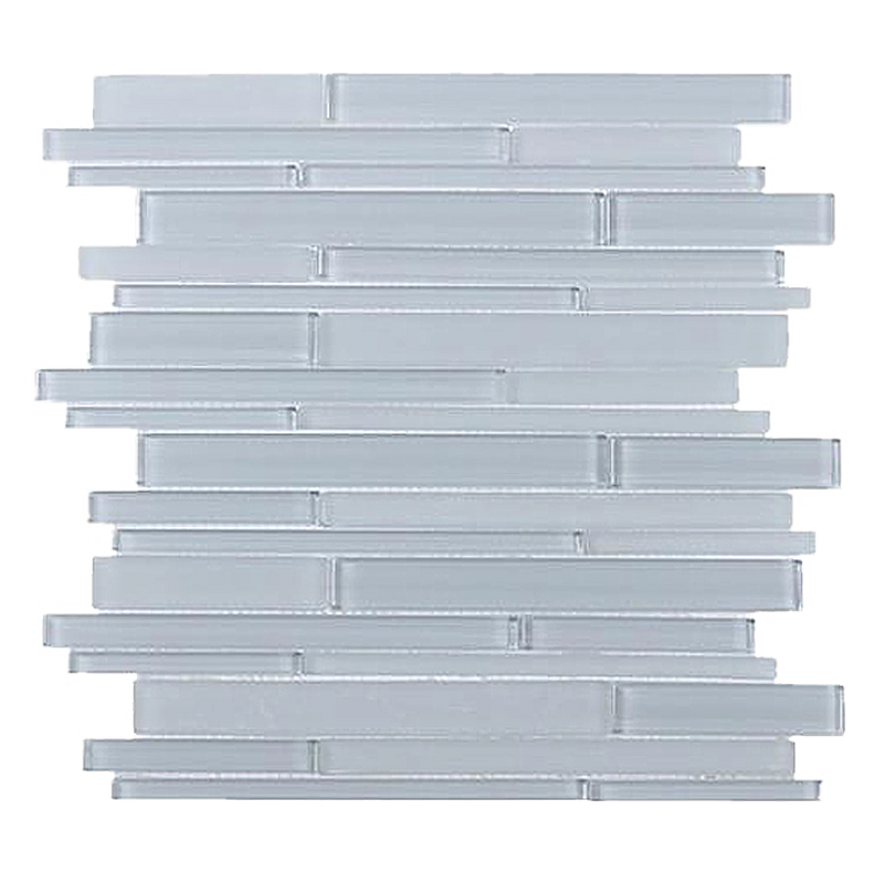 Ice Block Random Strip 12-in x 12-in Glass Mosaic Wall Tile( 10 sq. ft. /Box )