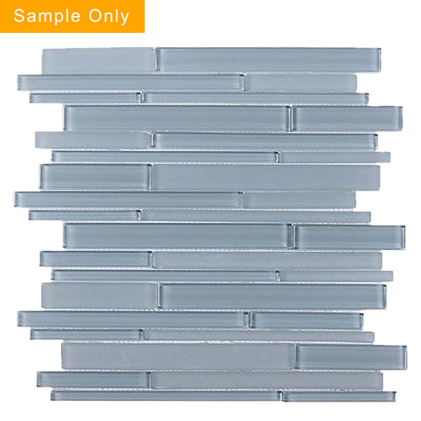 Azure Random Strip Glass Mix Mosaic Wall Tile - Sample (Product Shown is Full Size)