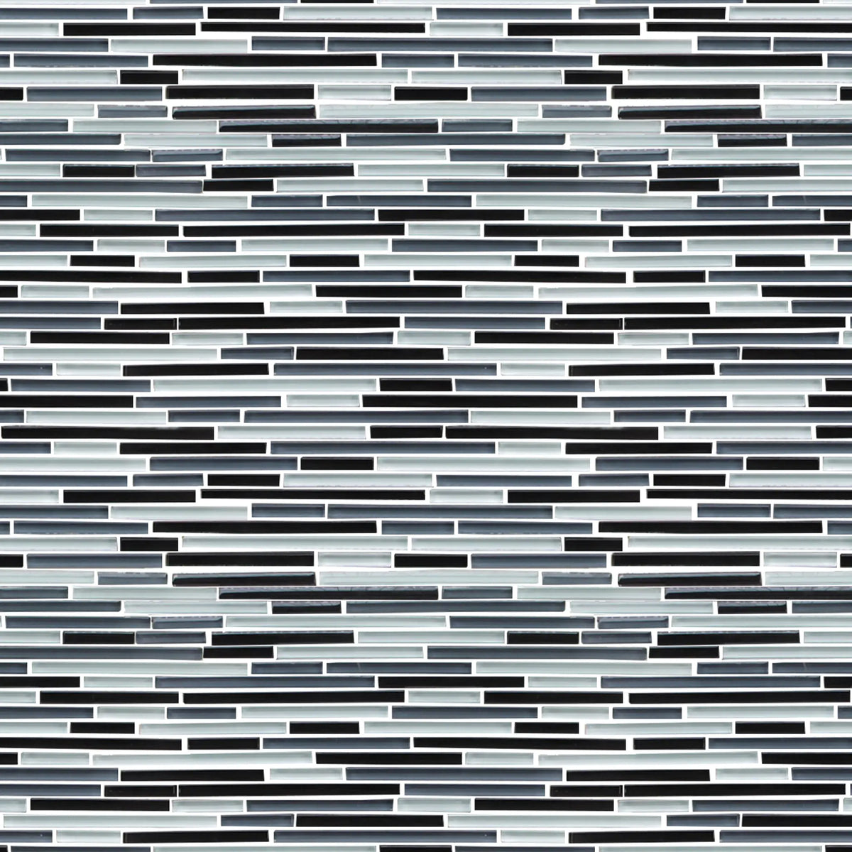 Gray Shadow Random Thin Strip Glass Mosaic Wall Tile - Sample (Product Shown is Full Size)