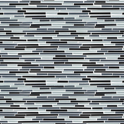Gray Shadow Random Thin Strip 12-in x 12-in Glass Mosaic Wall Tile( 10 sq. ft. /Box )