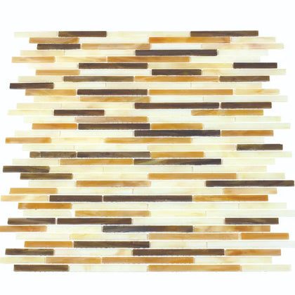 Natural Weave Random Strip Glass Mix 12-in x 13-in Glass Mosaic Wall Tile( 21.6 sq. ft. /Box )