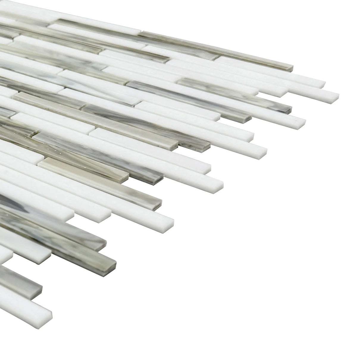 Silver Weave Random Strip Glass Mix 12-in x 12-in Glass Mosaic Wall Tile( 20 sq. ft. /Box )