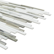 Silver Weave Random Strip Glass Mix 12-in x 12-in Glass Mosaic Wall Tile( 20 sq. ft. /Box )