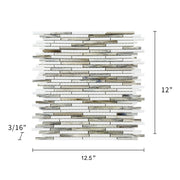 Silver Weave Random Strip Glass Mix 12-in x 12-in Glass Mosaic Wall Tile( 20 sq. ft. /Box )