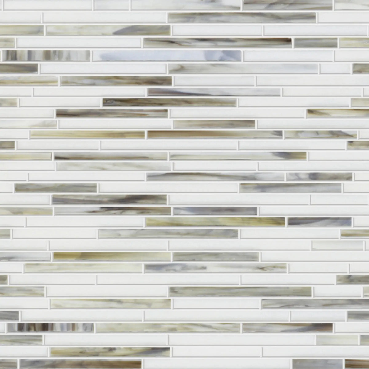 Silver Weave Random Strip Glass Mix 12-in x 12-in Glass Mosaic Wall Tile( 20 sq. ft. /Box )