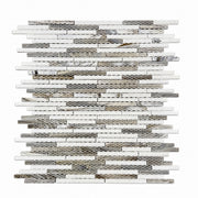Silver Weave Random Strip Glass Mix 12-in x 12-in Glass Mosaic Wall Tile( 20 sq. ft. /Box )