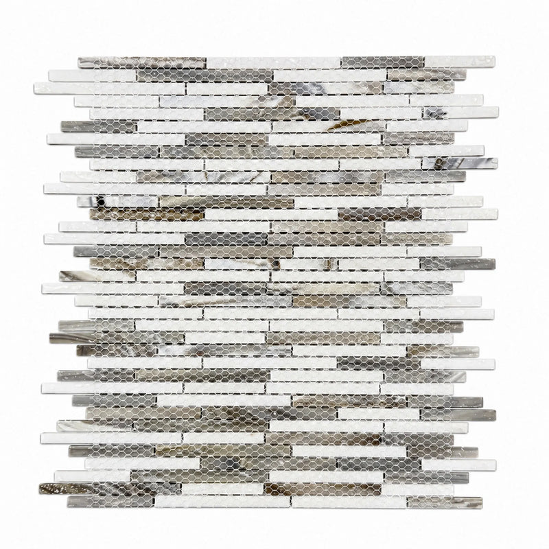 Silver Weave Random Strip Glass Mix 12-in x 12-in Glass Mosaic Wall Tile( 20 sq. ft. /Box )