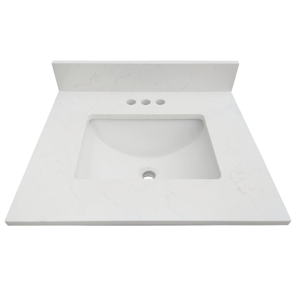 25" Carrara Quartz Vanity Top with Sink