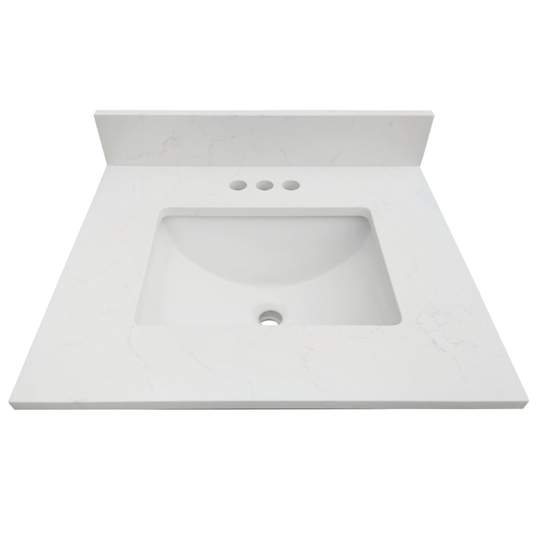 25" Carrara Quartz Vanity Top with Sink