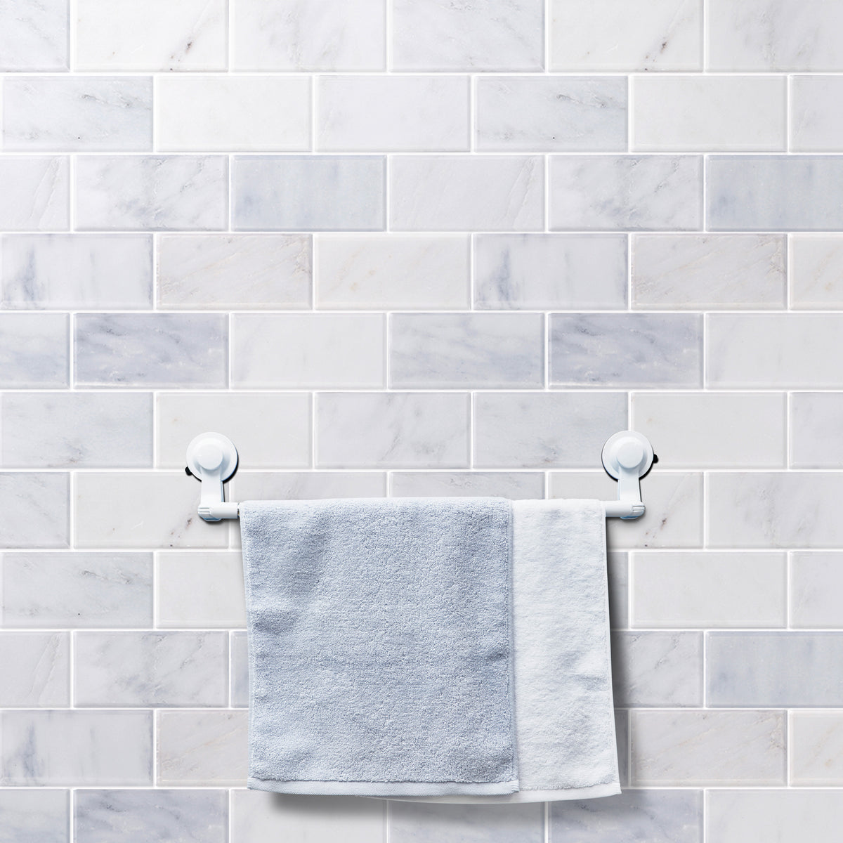 Bevel Brick Oriental White 12-in x 12-in Polished Marble Mosaic Wall Tile( 5 sq. ft. /Box )