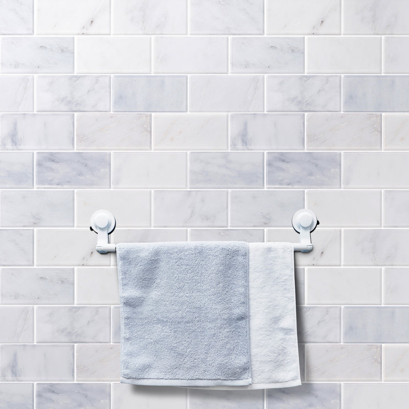 Bevel Brick Oriental White 12-in x 12-in Polished Marble Mosaic Wall Tile( 5 sq. ft. /Box )