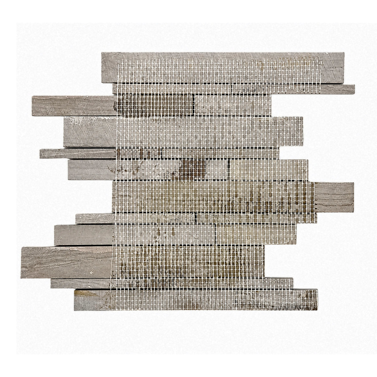 Athens Gray Random Strip 12-in x 12-in Honed Mosaic Wall Tile( 5 sq. ft. /Box )