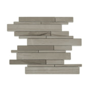 Athens Gray Random Strip 12-in x 12-in Honed Mosaic Wall Tile( 5 sq. ft. /Box )