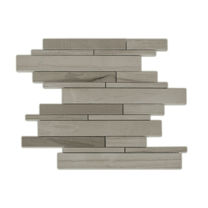 Athens Gray Random Strip 12-in x 12-in Honed Mosaic Wall Tile( 5 sq. ft. /Box )