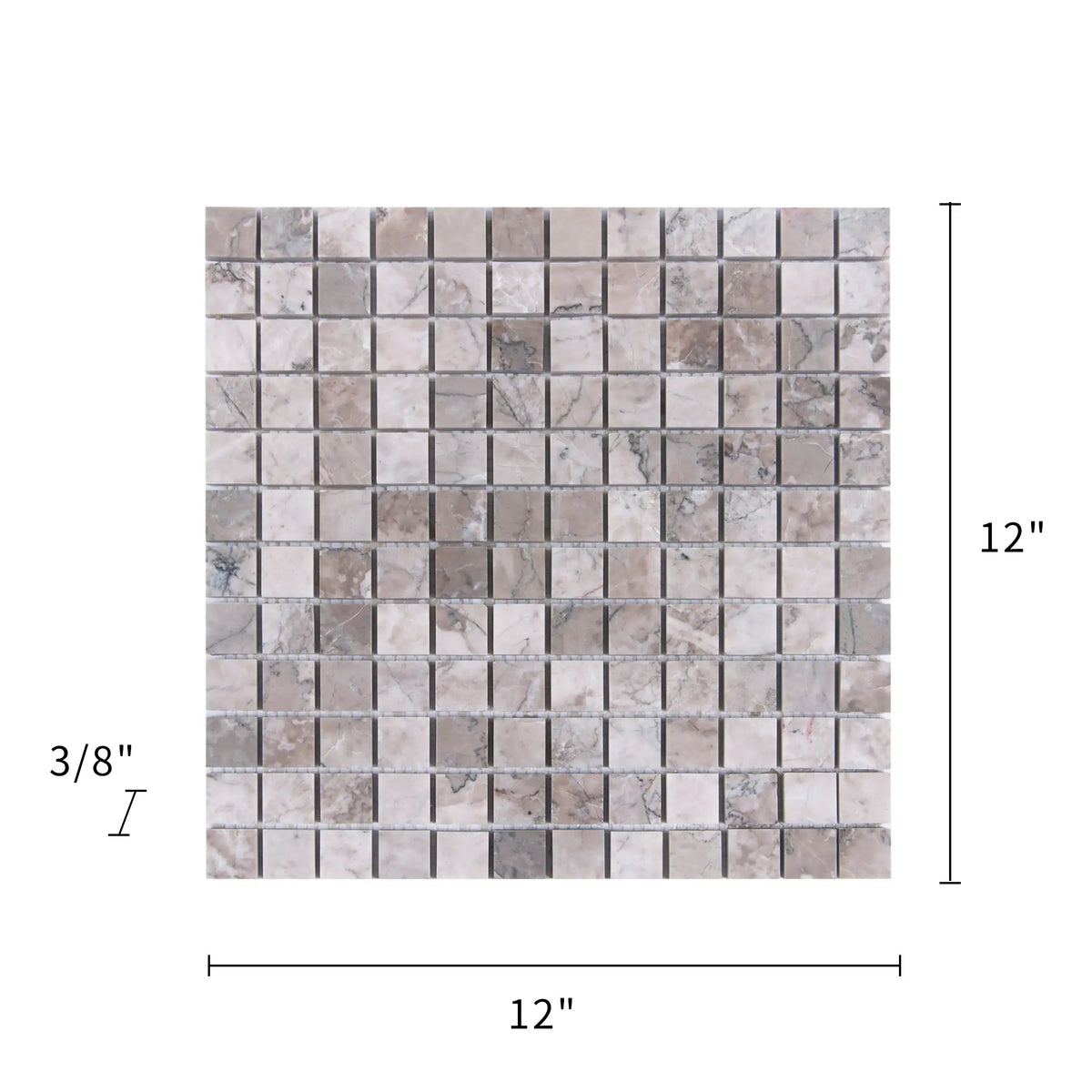 1-in Gray Cloud 12-in x 12-in Polished Marble Mosaic Floor and Wall Tile - Sample (Product Shown is Full Size)