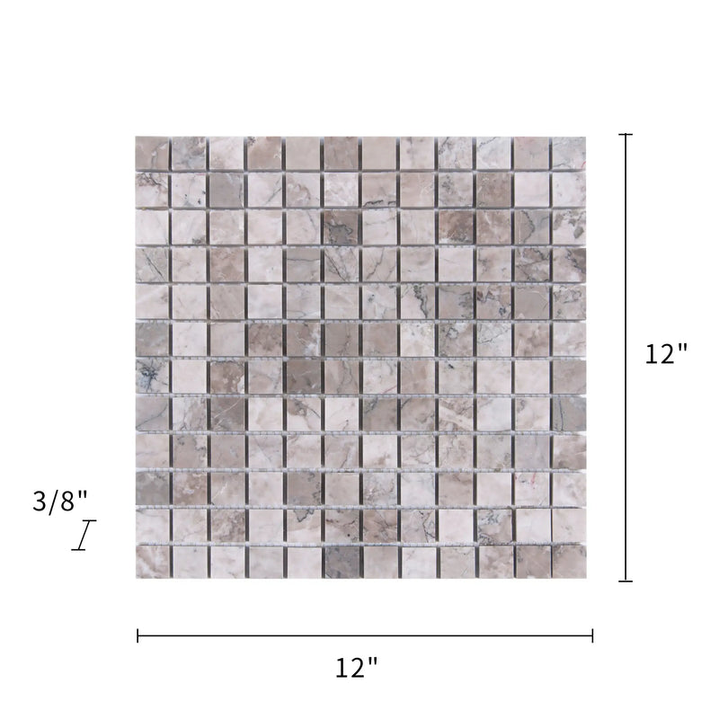 1-in Gray Cloud 12-in x 12-in Polished Marble Mosaic Floor and Wall Tile - Sample (Product Shown is Full Size)