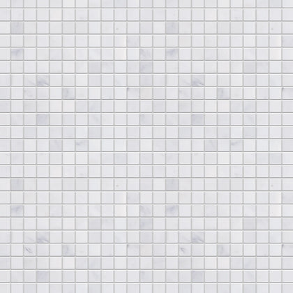 1-in Oriental White 12-in x 12-in Honed Marble Mosaic Floor and Wall Tile( 5 sq. ft. /Box )
