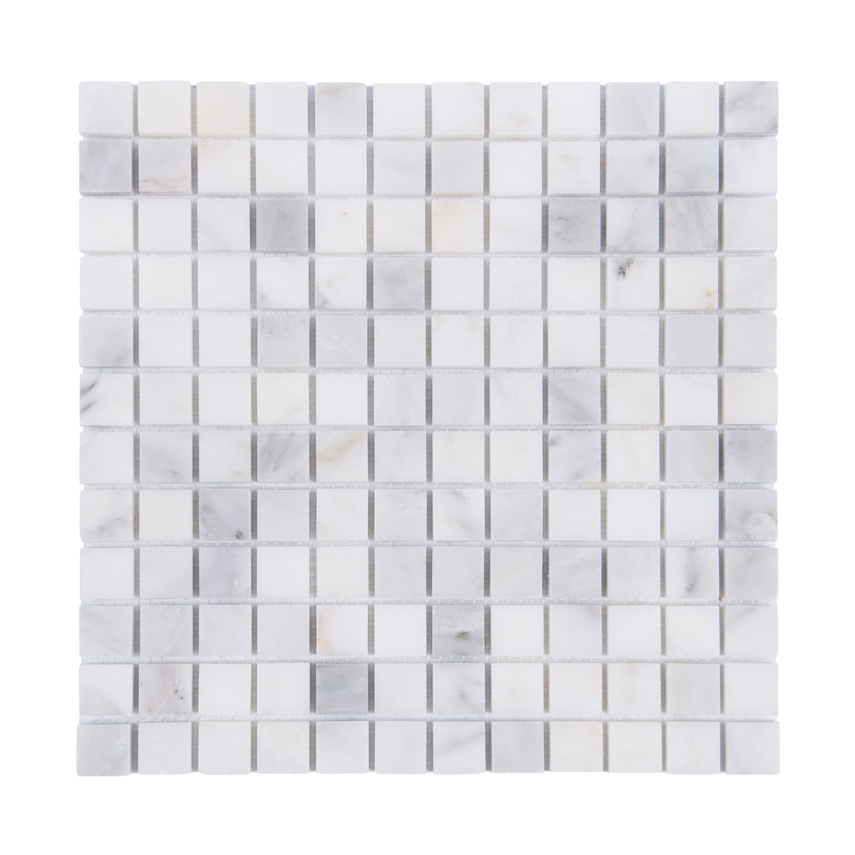 2-in Oriental White Honed Marble Mosaic Floor and Wall Tile - Sample (Product Shown is Full Size)