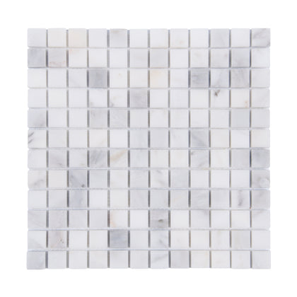 2-in Oriental White 12-in x 12-in Honed Marble Mosaic Floor and Wall Tile( 5 sq. ft. /Box )