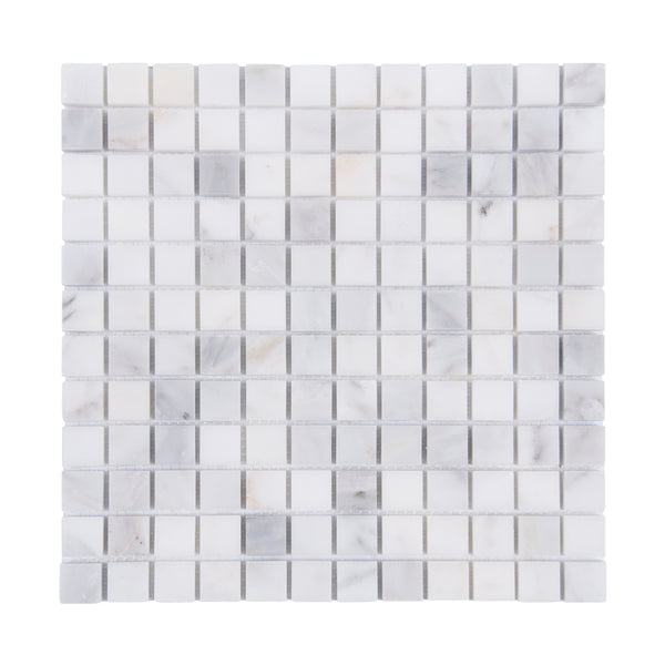 2-in Oriental White 12-in x 12-in Honed Marble Mosaic Floor and Wall Tile( 5 sq. ft. /Box )
