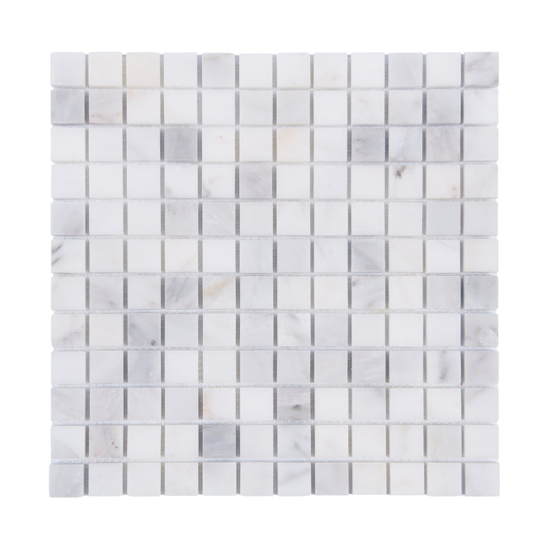 2-in Oriental White Honed Marble Mosaic Floor and Wall Tile - Sample (Product Shown is Full Size)