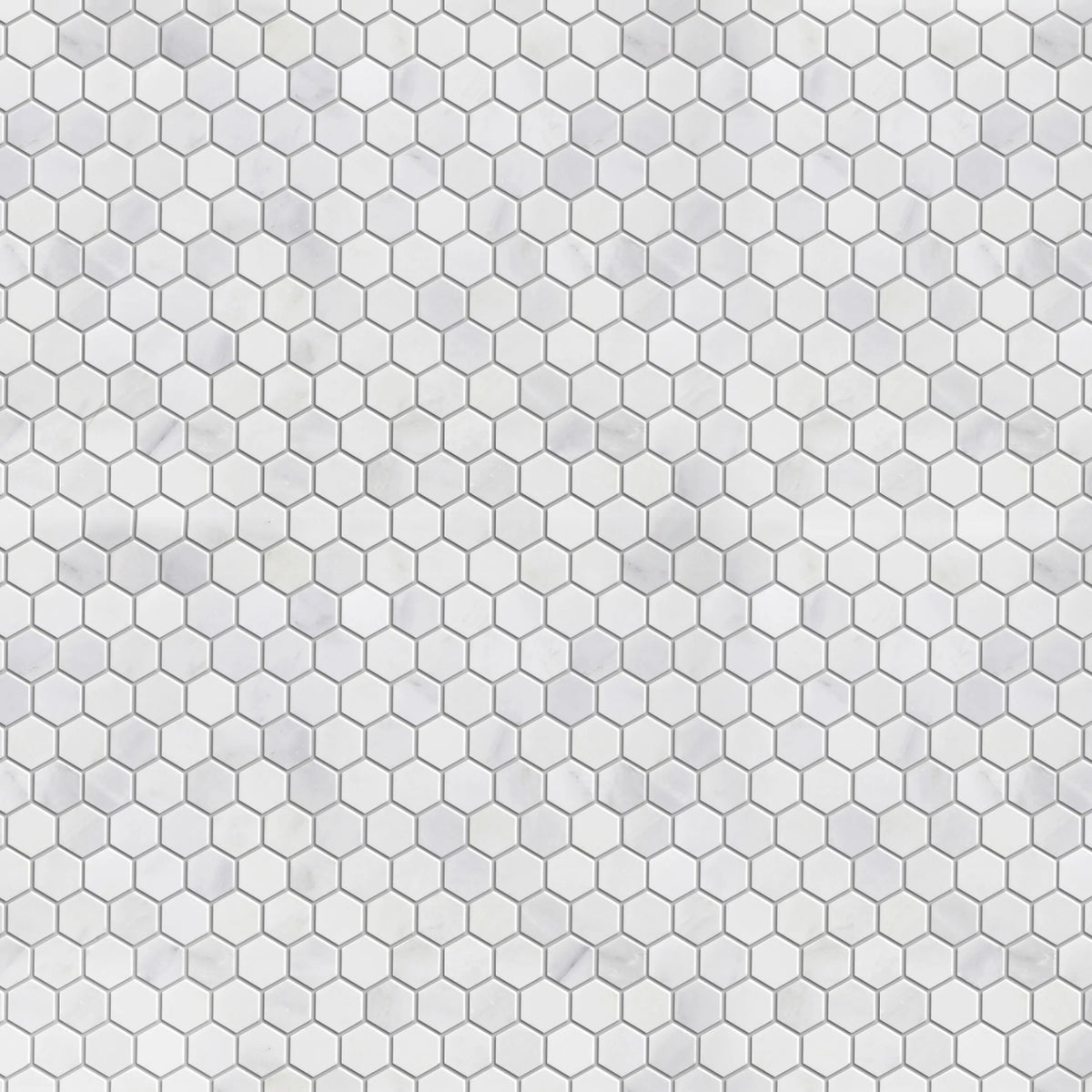 1-in Oriental White Hexagon 12-in x 11-in Honed Marble Mosaic Floor and Wall Tile( 4.6 sq. ft. /Box )