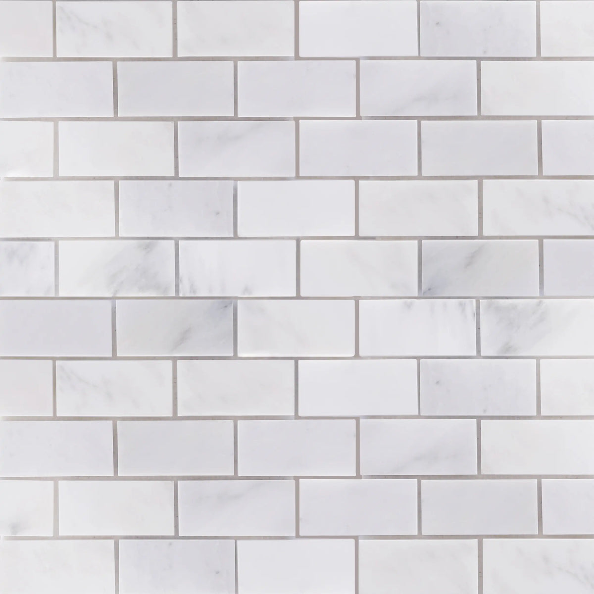 Brick Oriental White 12-in x 12-in Honed Marble Mosaic Wall Tile( 5 sq. ft. /Box )